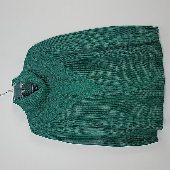 LANDS END green turtleneck sweater size small womens - Picture 1 of 5